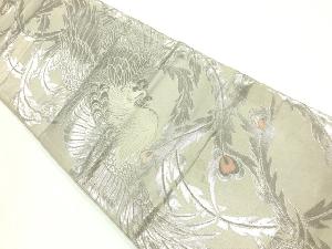 アンティーク　孔雀模様織出し袋帯（材料）